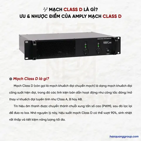 Ampli Class D Là Gì? Giải Mã Ưu Nhược Điểm & Ứng Dụng Thực Tế
