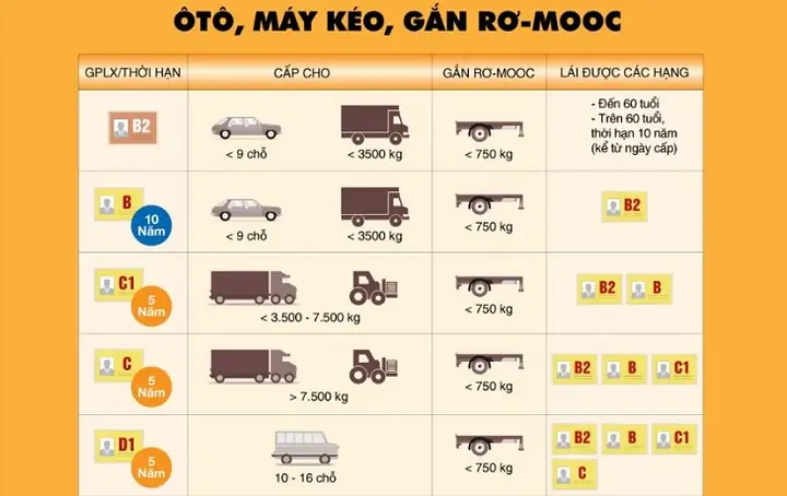 Bằng Lái Xe A1, B2 Là Gì? Quy Định Chi Tiết Các Hạng Bằng Lái Xe