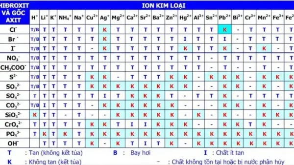Bảng Tính Tan Là Gì? Ý Nghĩa, Cách Đọc Và Ứng Dụng Trong Hóa Học