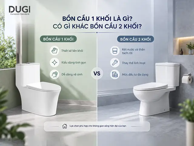 Bồn Cầu 1 Khối Hay 2 Khối: Nên Chọn Loại Nào Cho Gia Đình?