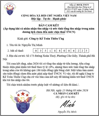 Cam Kết Thu Nhập Là Gì? Hướng Dẫn Chi Tiết Thủ Tục Và Điều Kiện Mẫu 08/CK-TNCN